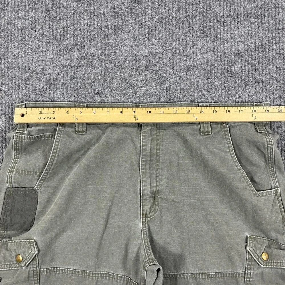 Carhartt Cargo Pants Mens 40x30 Green Canvas Relaxed Fit Utility Workwear